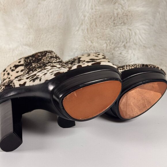 Animal Print Platform High Heel Ankle Boots With Side Zipper - Picture 8 of 10